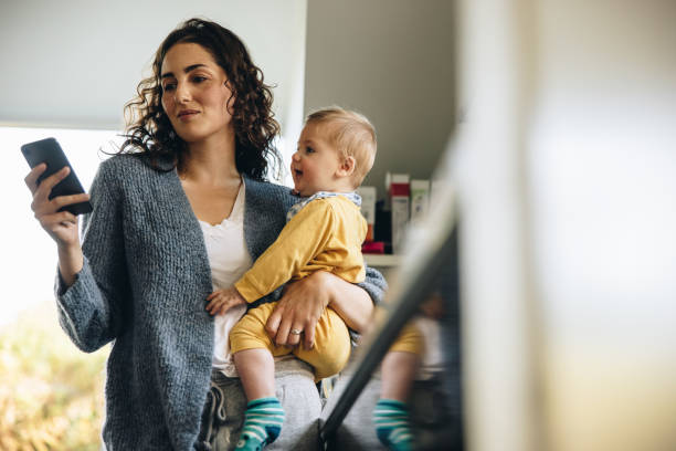 Woman holding her baby